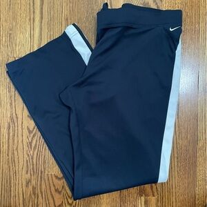 Nike Ladies Track Leisure Workout Pant Size 16-18 Navy White Stripe